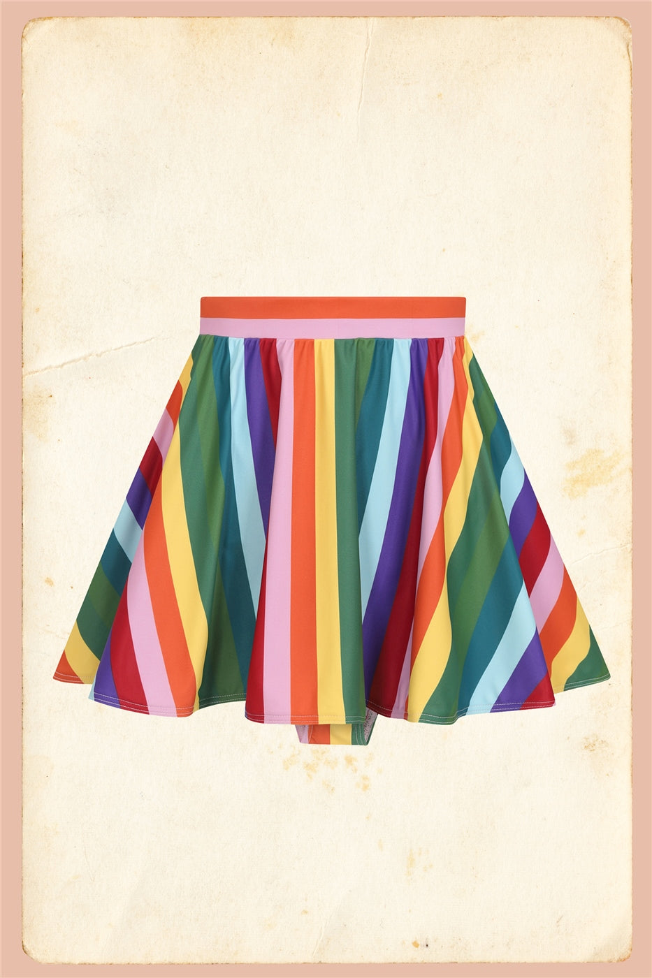 Rainbow Stripes Skater Skirted Brief