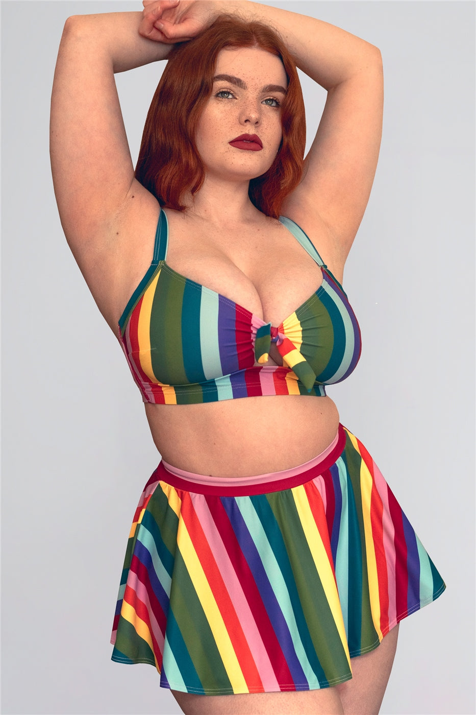 Rainbow Stripes Skater Skirted Brief