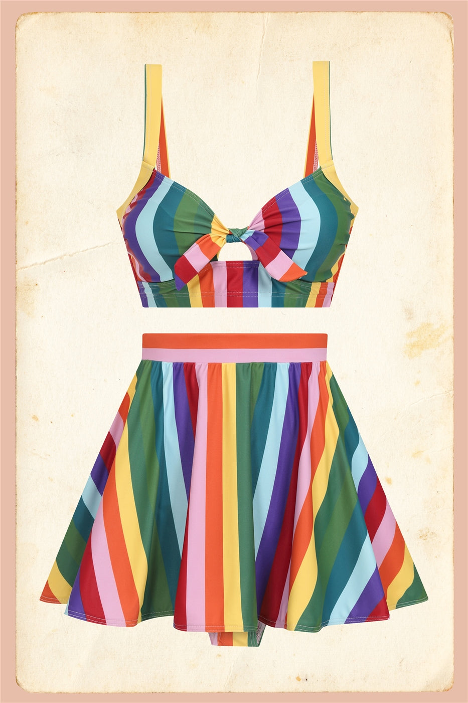 Rainbow Stripes Skater Skirted Brief