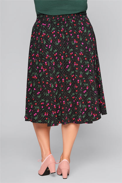 Megan Sweetheart Cherry Swing Skirt