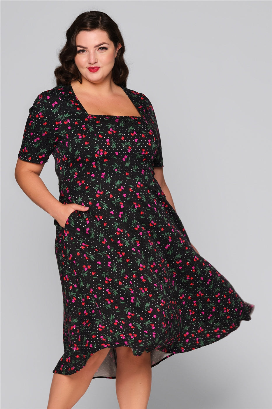 Tilda Sweetheart Cherry Swing Dress