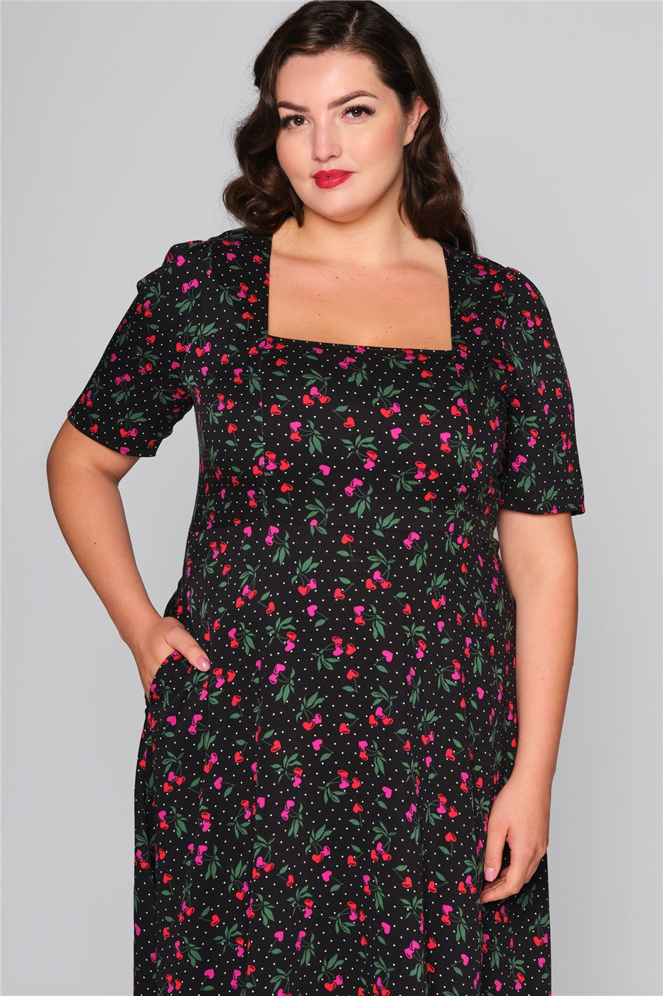 Tilda Sweetheart Cherry Swing Dress