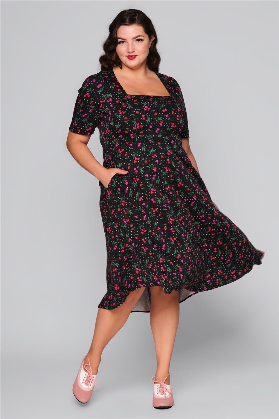 Tilda Sweetheart Cherry Swing Dress