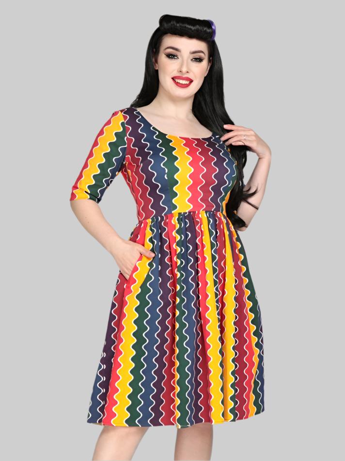 Amber-Lea Rainbow Wave Swing Dress