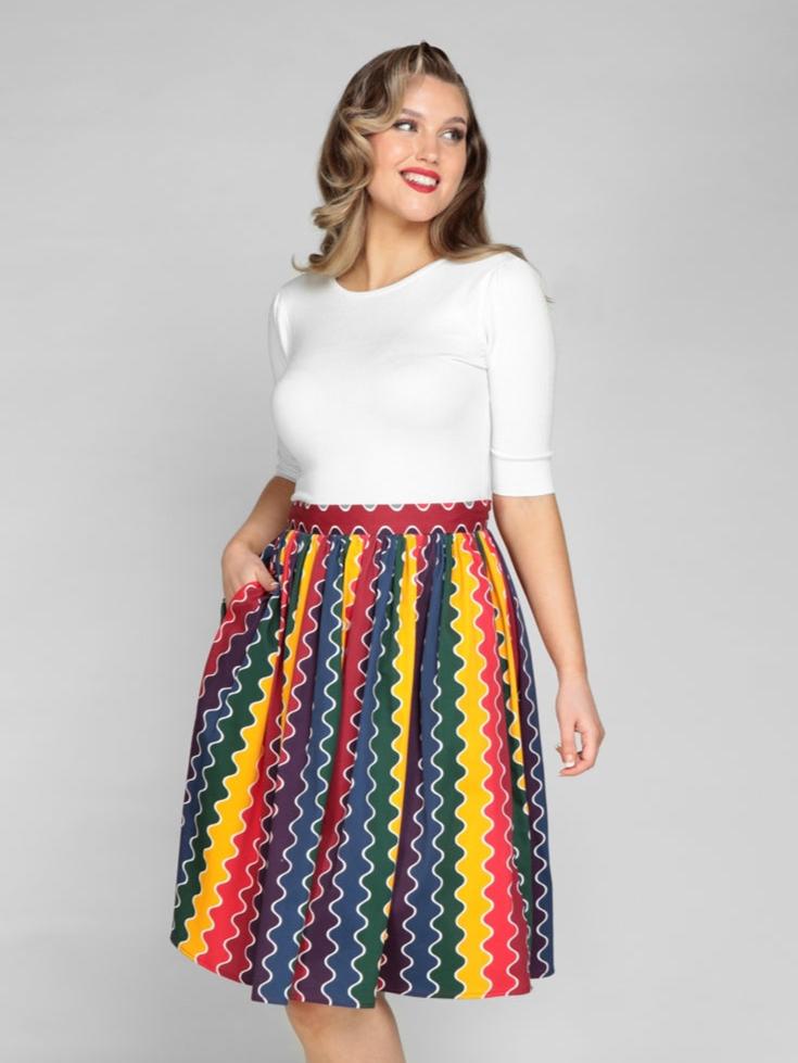 Jasmine Rainbow Wave Swing Skirt