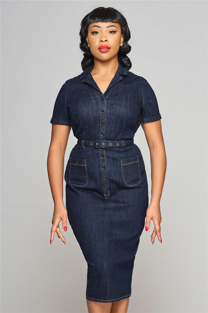 Caterina Denim Pencil Dress