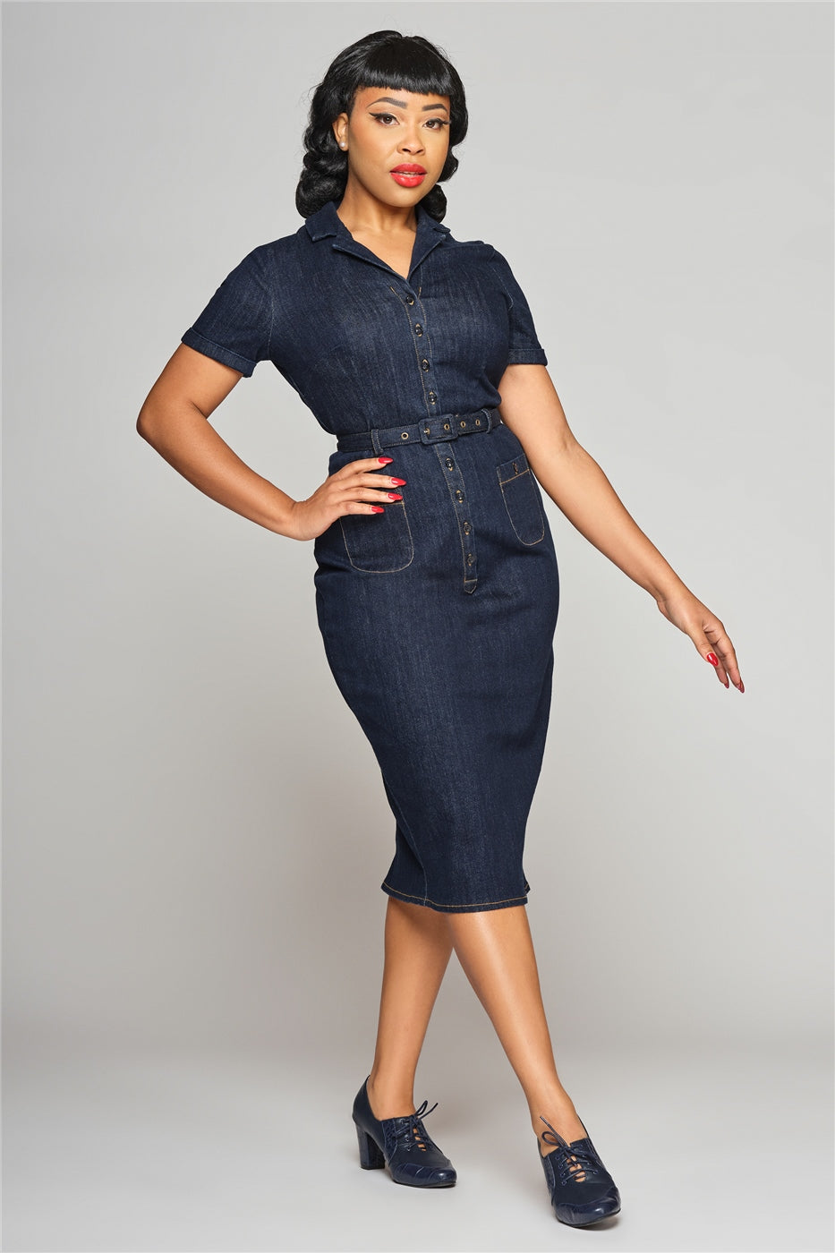 Caterina Denim Pencil Dress