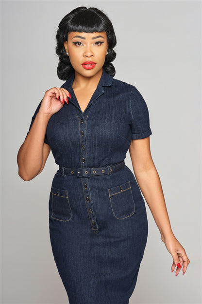 Caterina Denim Pencil Dress