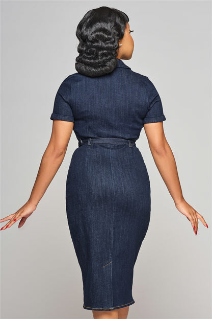 Caterina Denim Pencil Dress