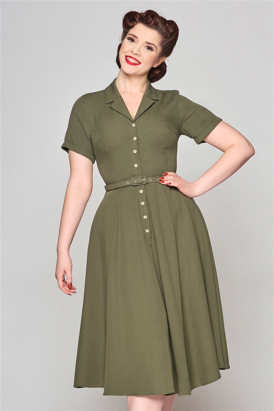 Caterina Linen Blend Swing Dress