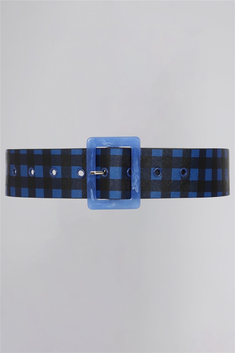 Julie Blue Check Belt