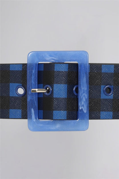 Julie Blue Check Belt