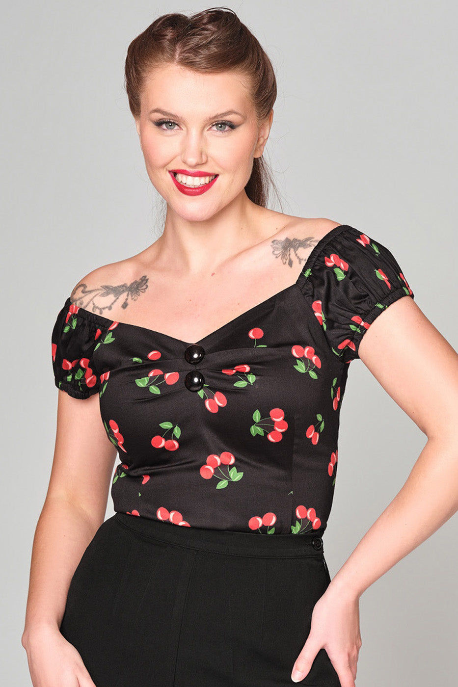 Dolores 50s Cherry Print Top