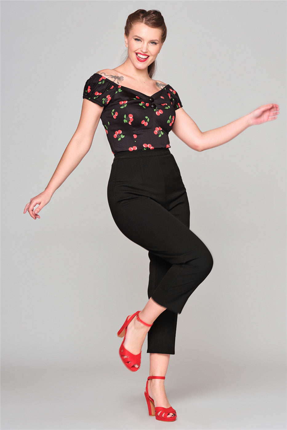 Dolores 50s Cherry Print Top