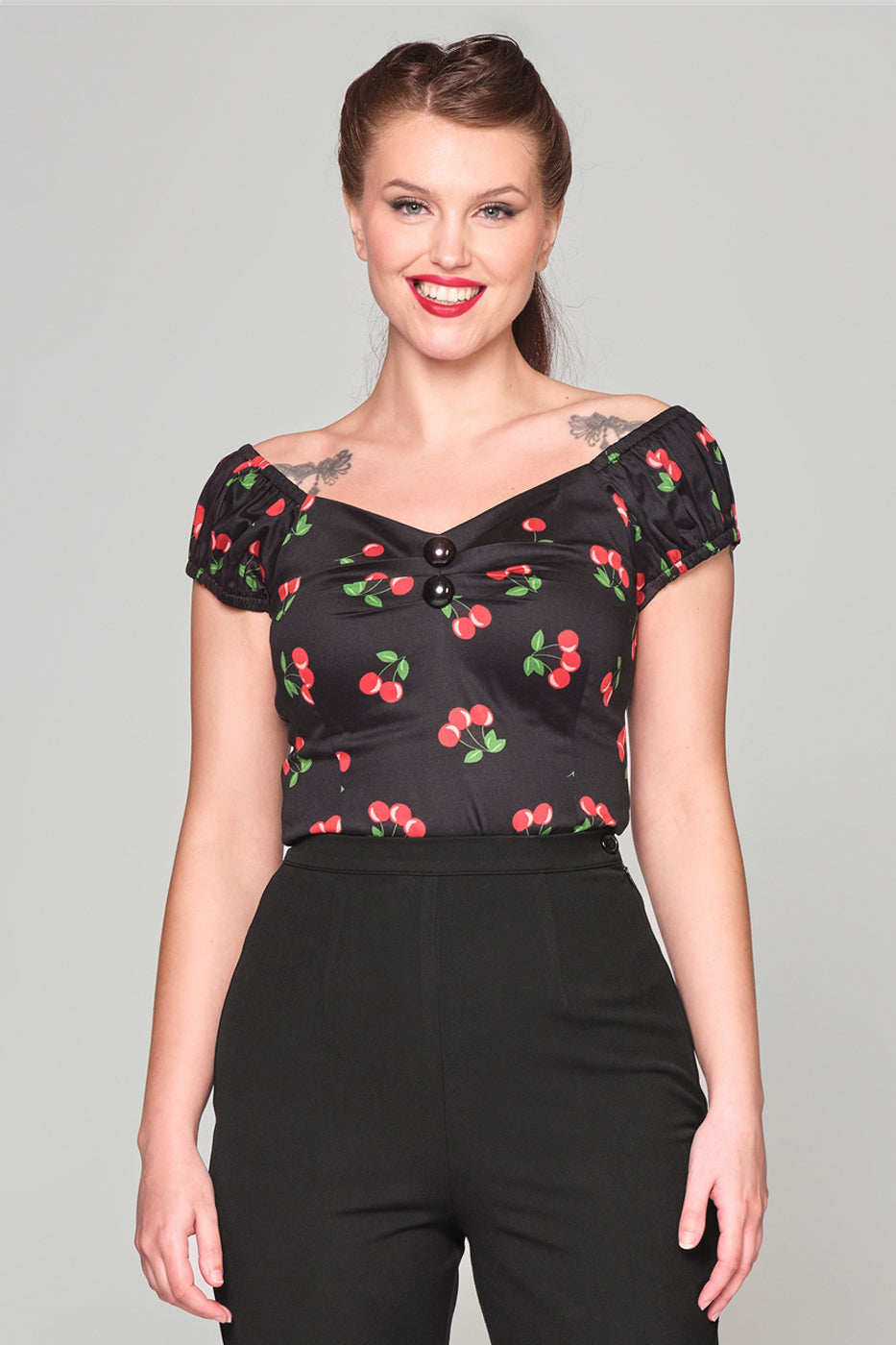 Dolores 50s Cherry Print Top