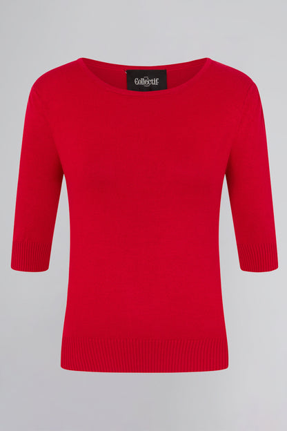 Chrissie Red Knitted Top