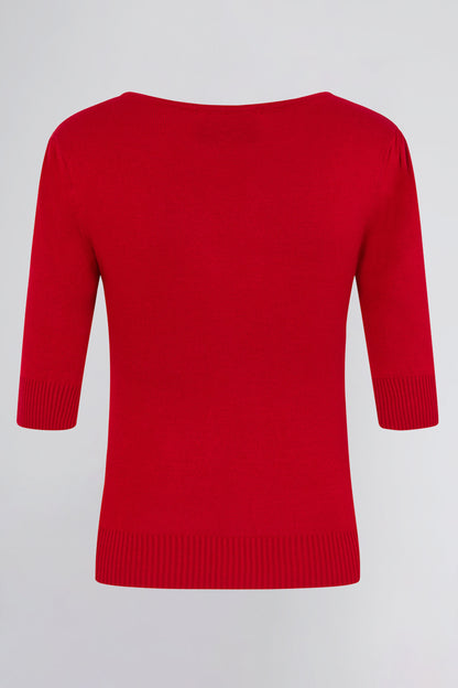 Chrissie Red Knitted Top