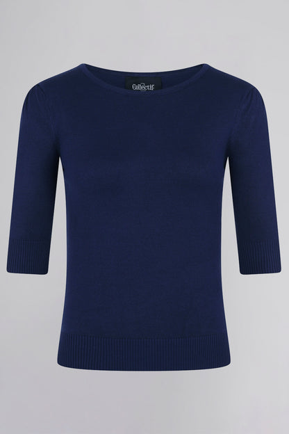 Chrissie Navy Knitted Top