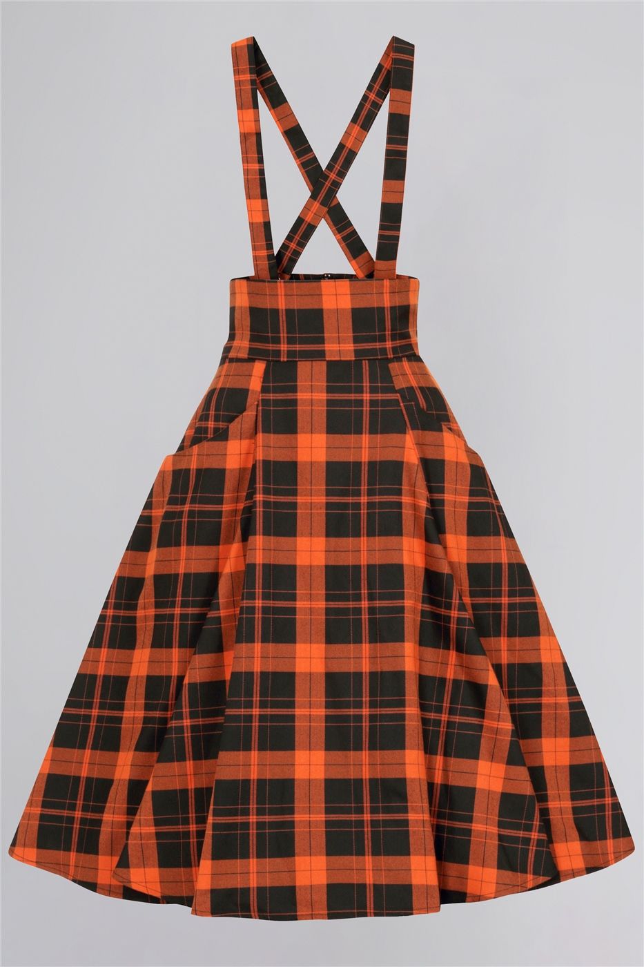 Alexa Pumpkin Check Swing Skirt