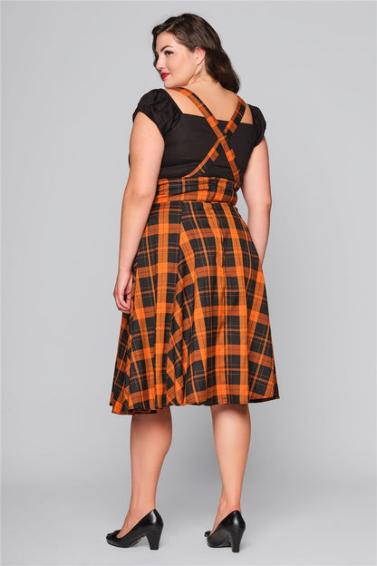 Alexa Pumpkin Check Swing Skirt