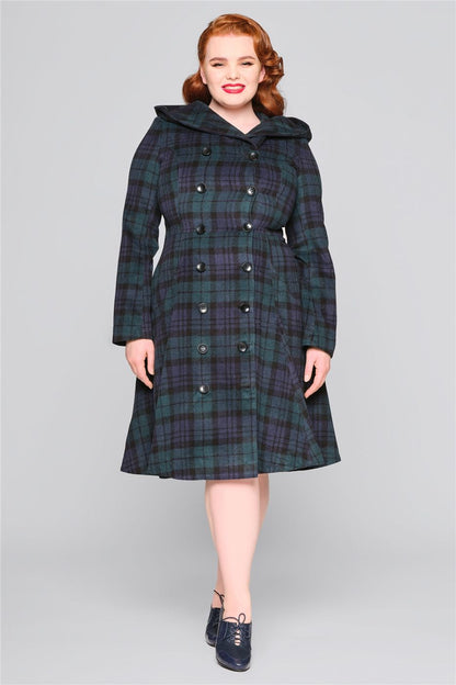 Heather Blackwatch Check Swing Coat