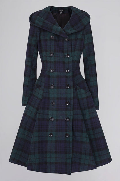 Heather Blackwatch Check Swing Coat