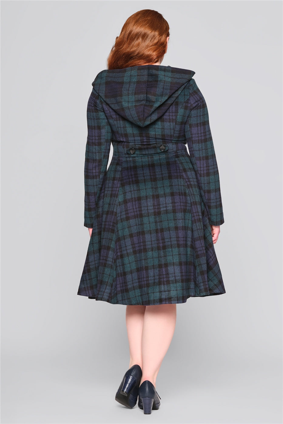 Heather Blackwatch Check Swing Coat