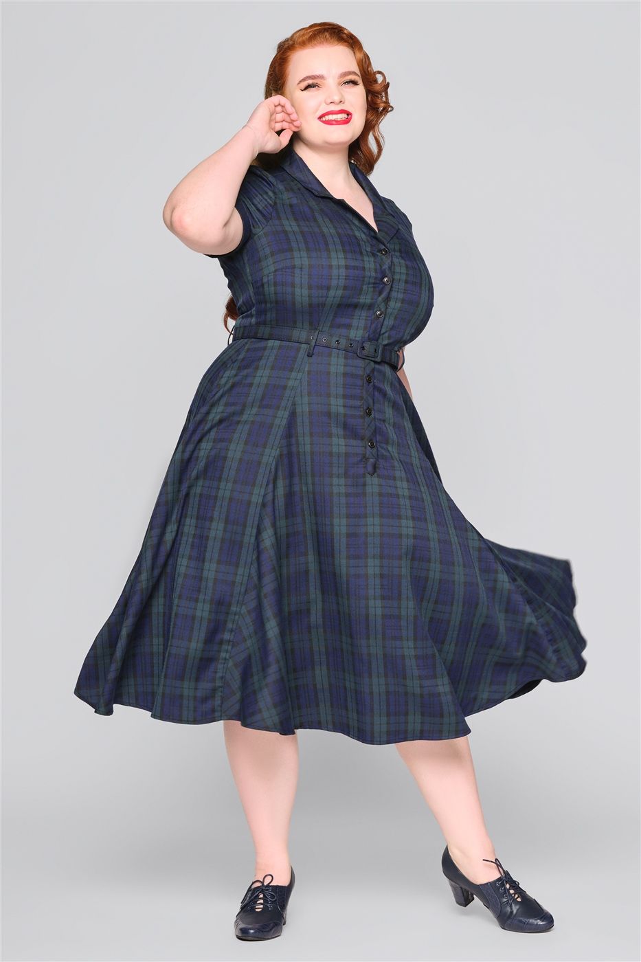 Caterina Blackwatch Check Swing Dress