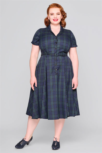 Caterina Blackwatch Check Swing Dress