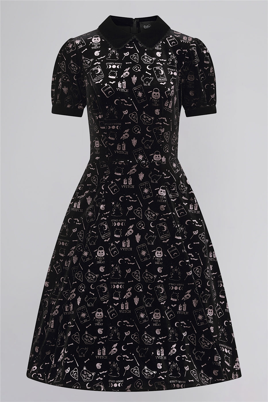 Peta Spooky Velvet Swing Dress