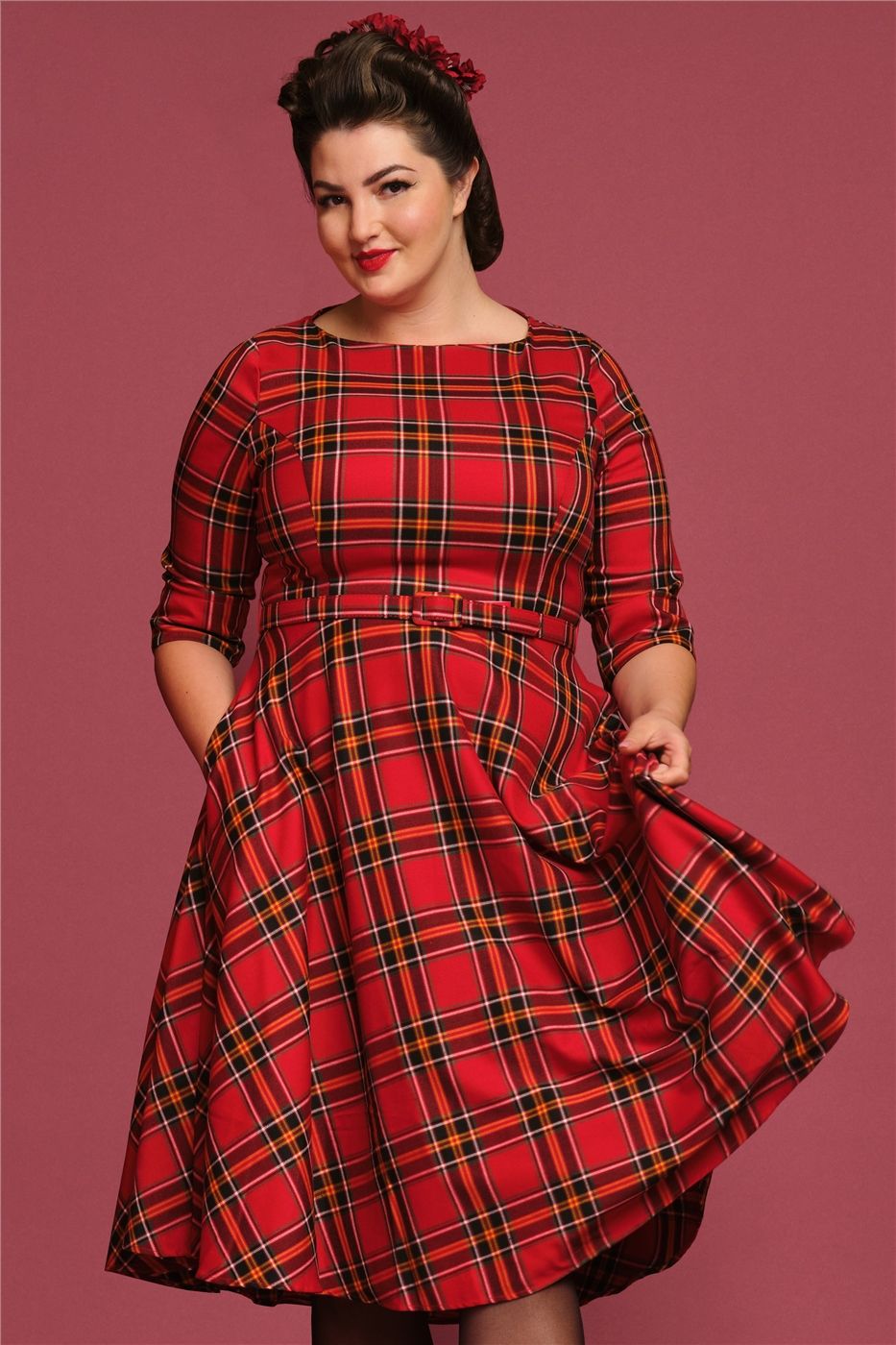 Suzanne Berry Check Swing Dress