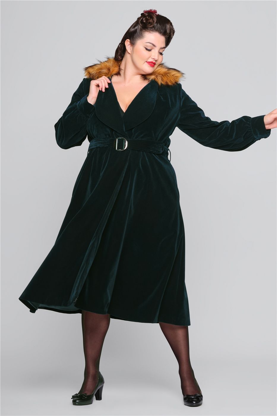 Patsy Belted Velvet Coat