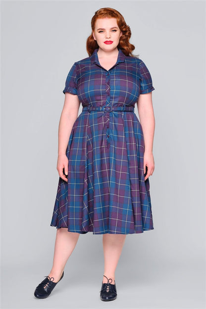 Caterina Mermaid Check Swing Dress