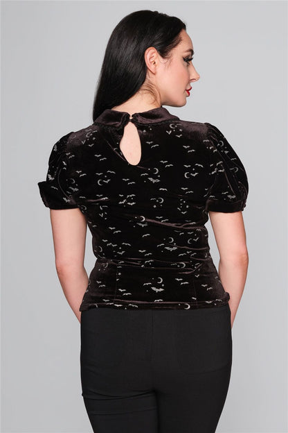 Peta Bats Velvet Glitter Print Top