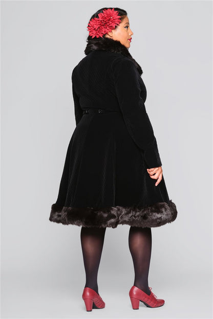 Nuit Quilted Velvet Swing Coat