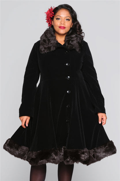 Nuit Quilted Velvet Swing Coat