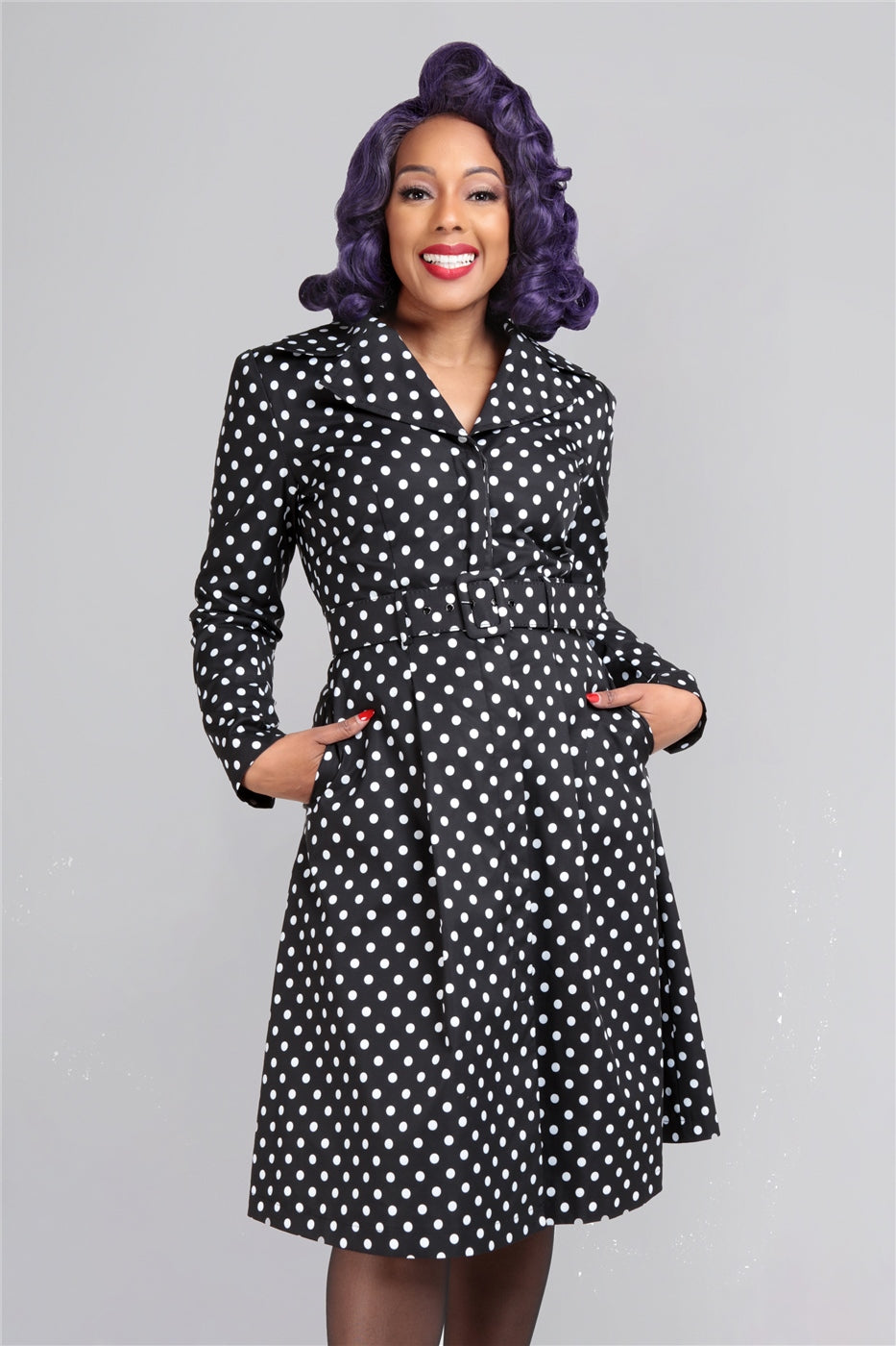 Jolianna Polka Trench Coat