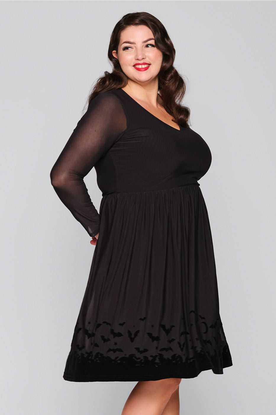 Mavis Bat Border Mesh Swing Dress