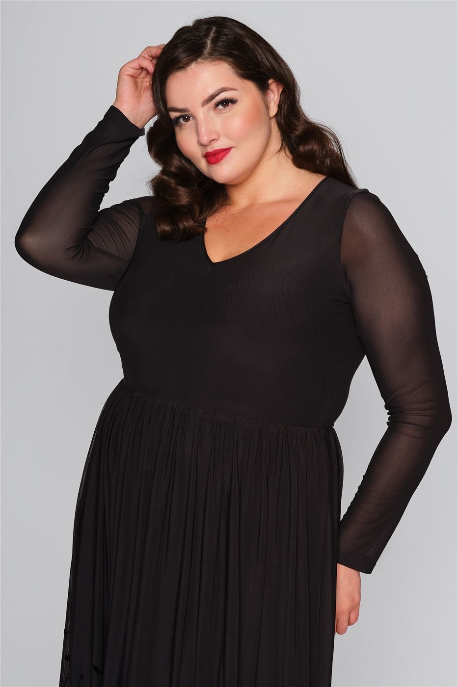 Mavis Bat Border Mesh Swing Dress