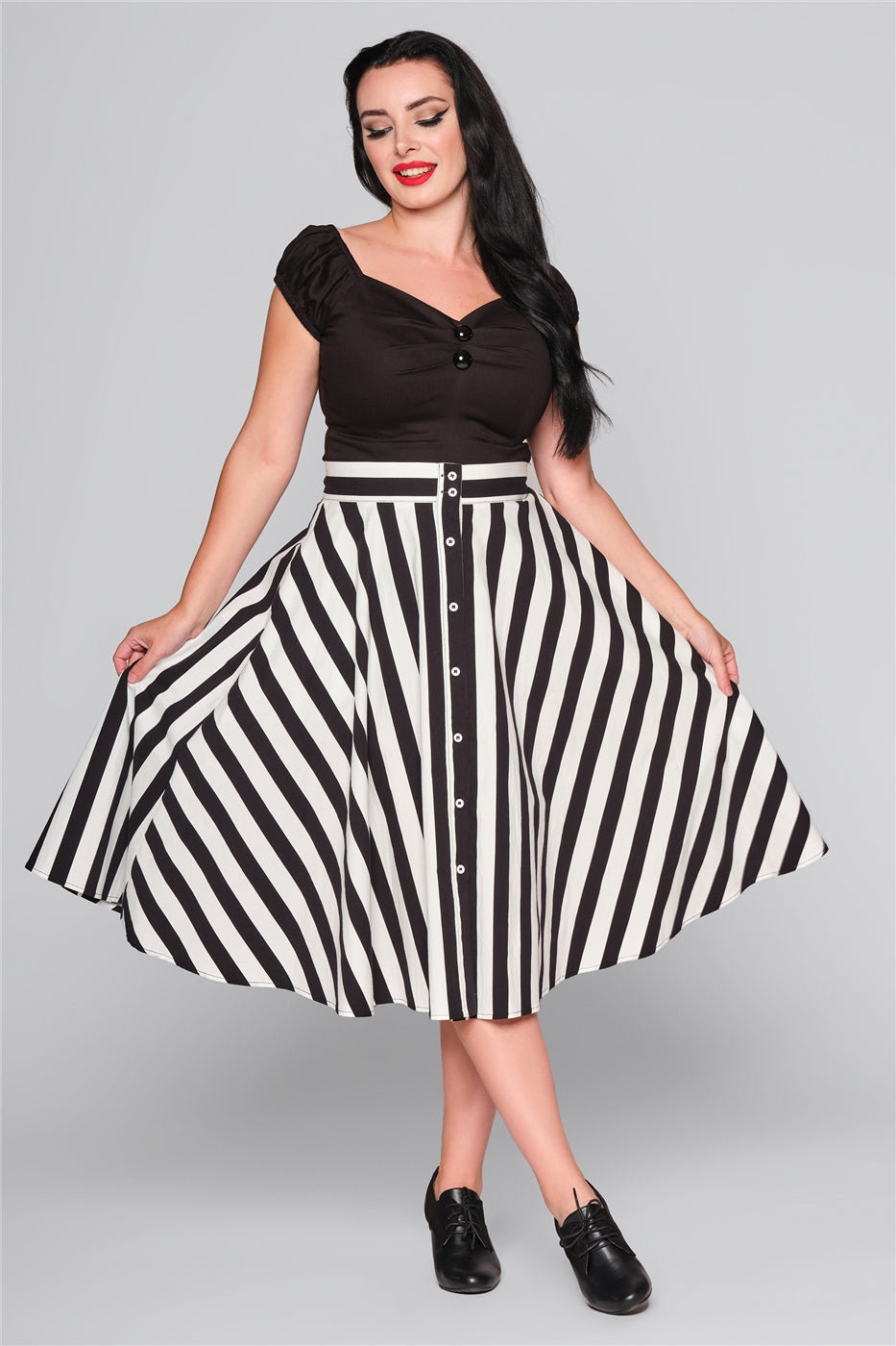 Megan Striped Swing Skirt