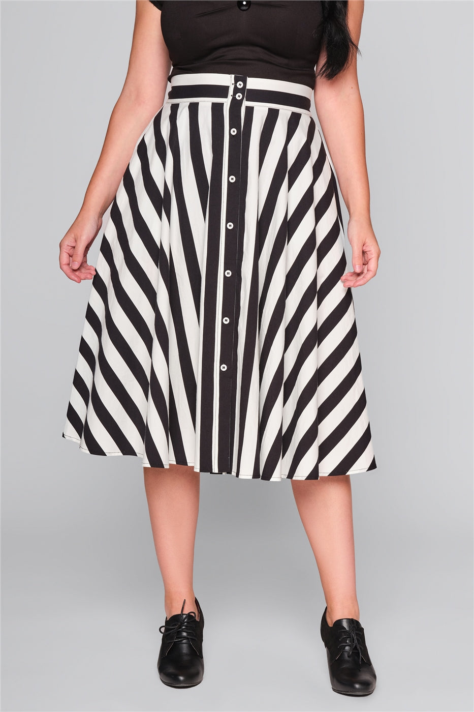 Megan Striped Swing Skirt