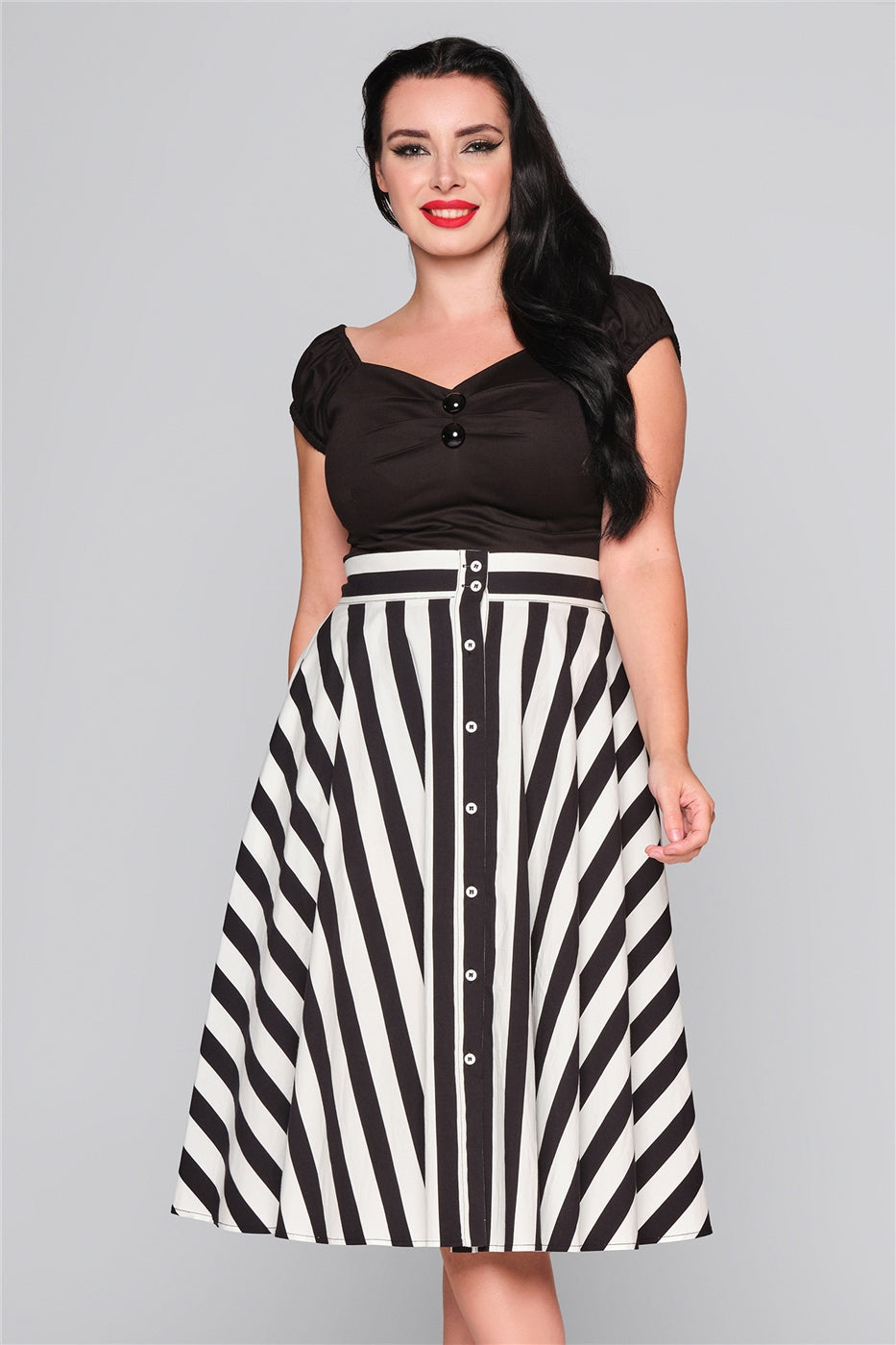 Megan Striped Swing Skirt