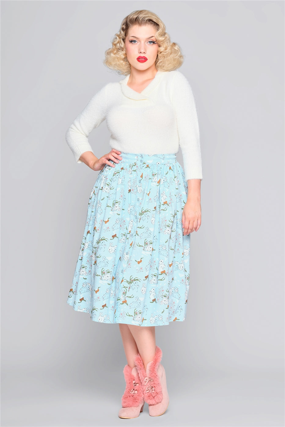 Mariana Snowy Rabbit Swing Skirt