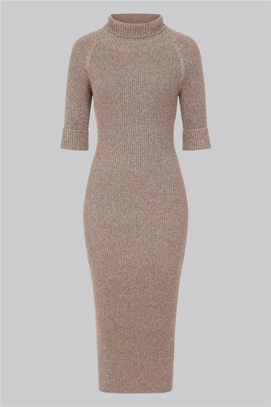 Olive Knitted Pencil Dress