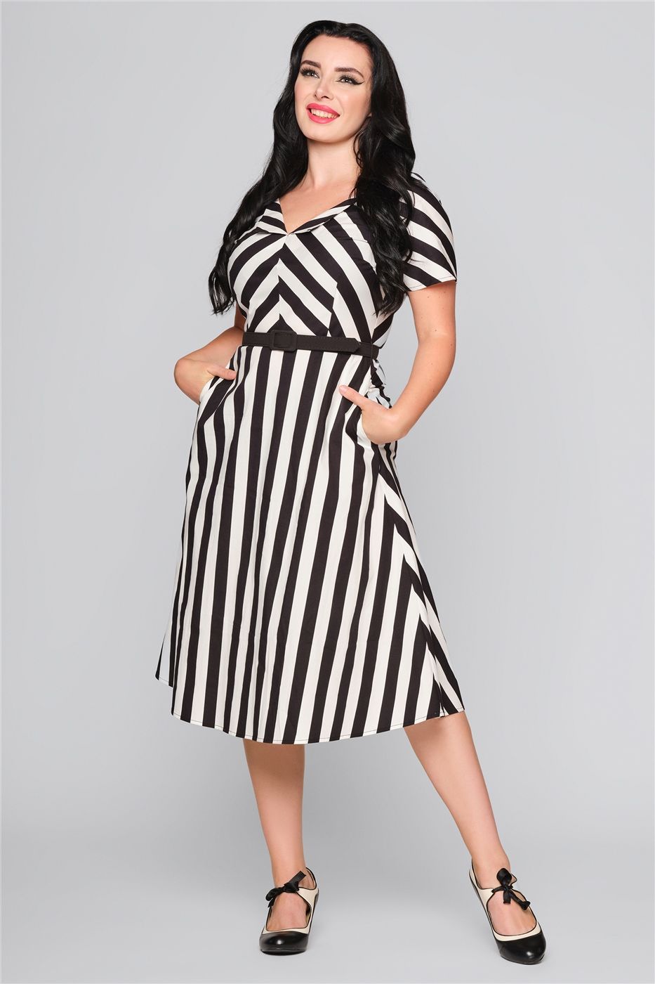 Valeria Striped Flared Dress