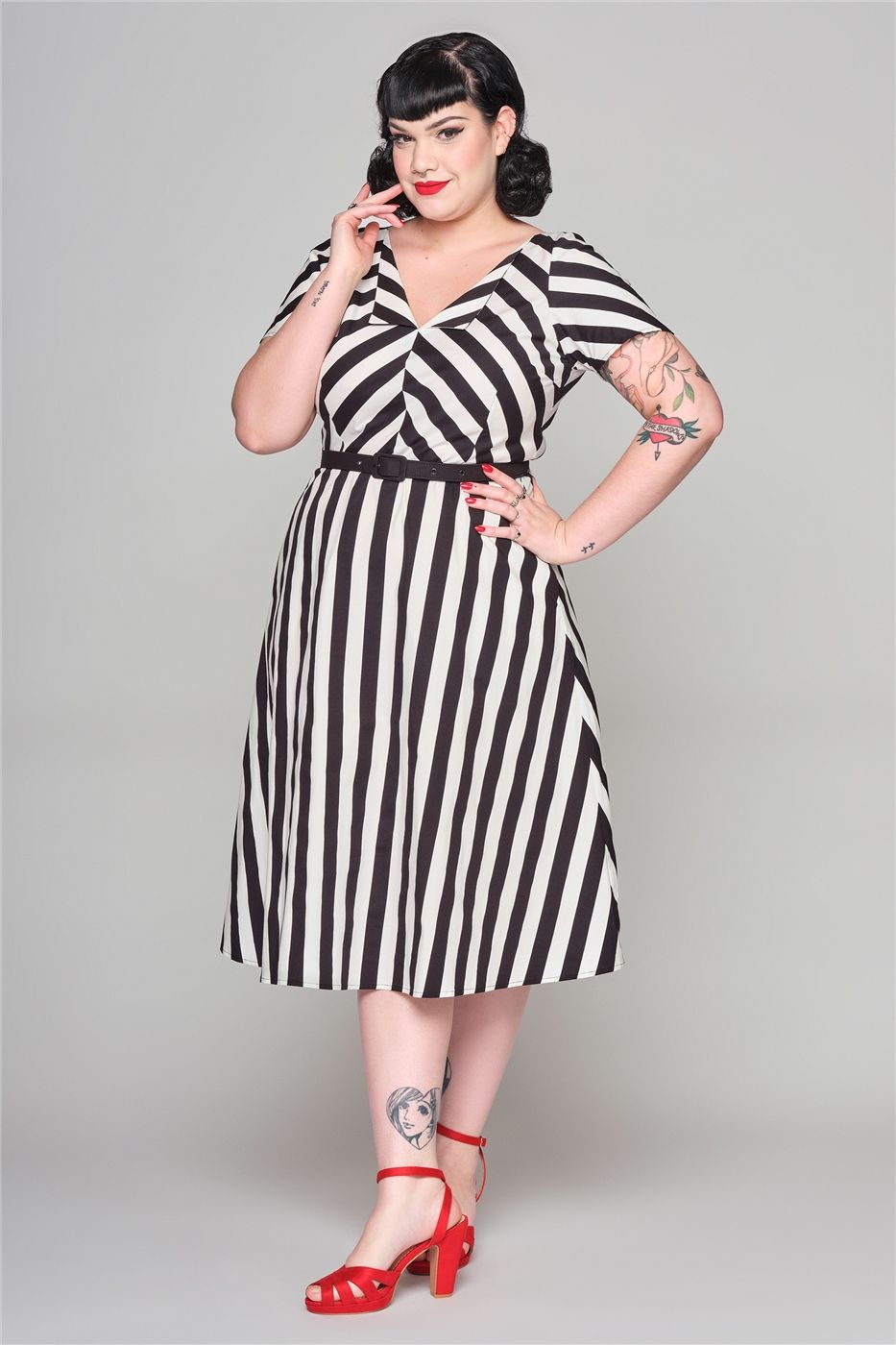 Valeria Striped Flared Dress