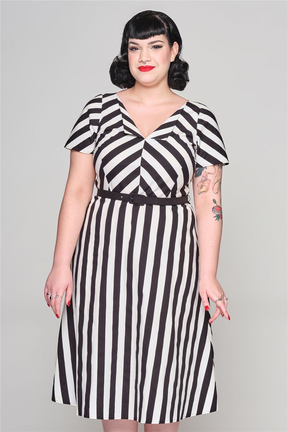 Valeria Striped Flared Dress