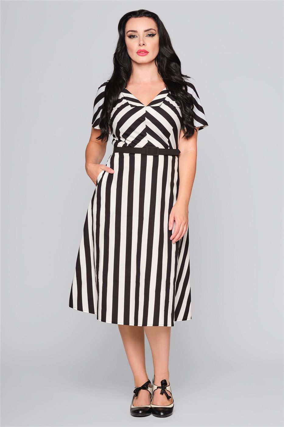 Valeria Striped Flared Dress