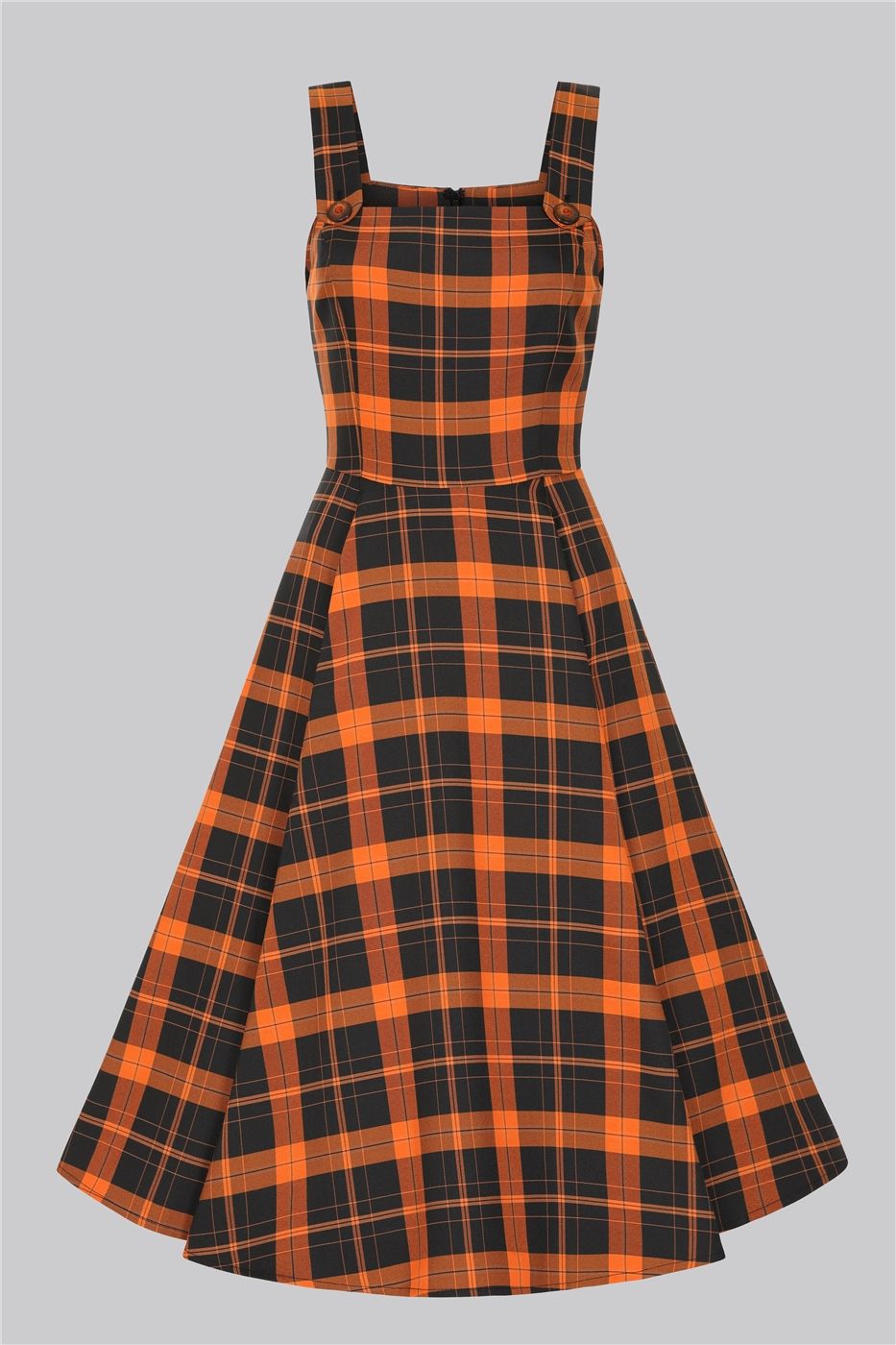 Eloise Pumpkin Check Swing Dress