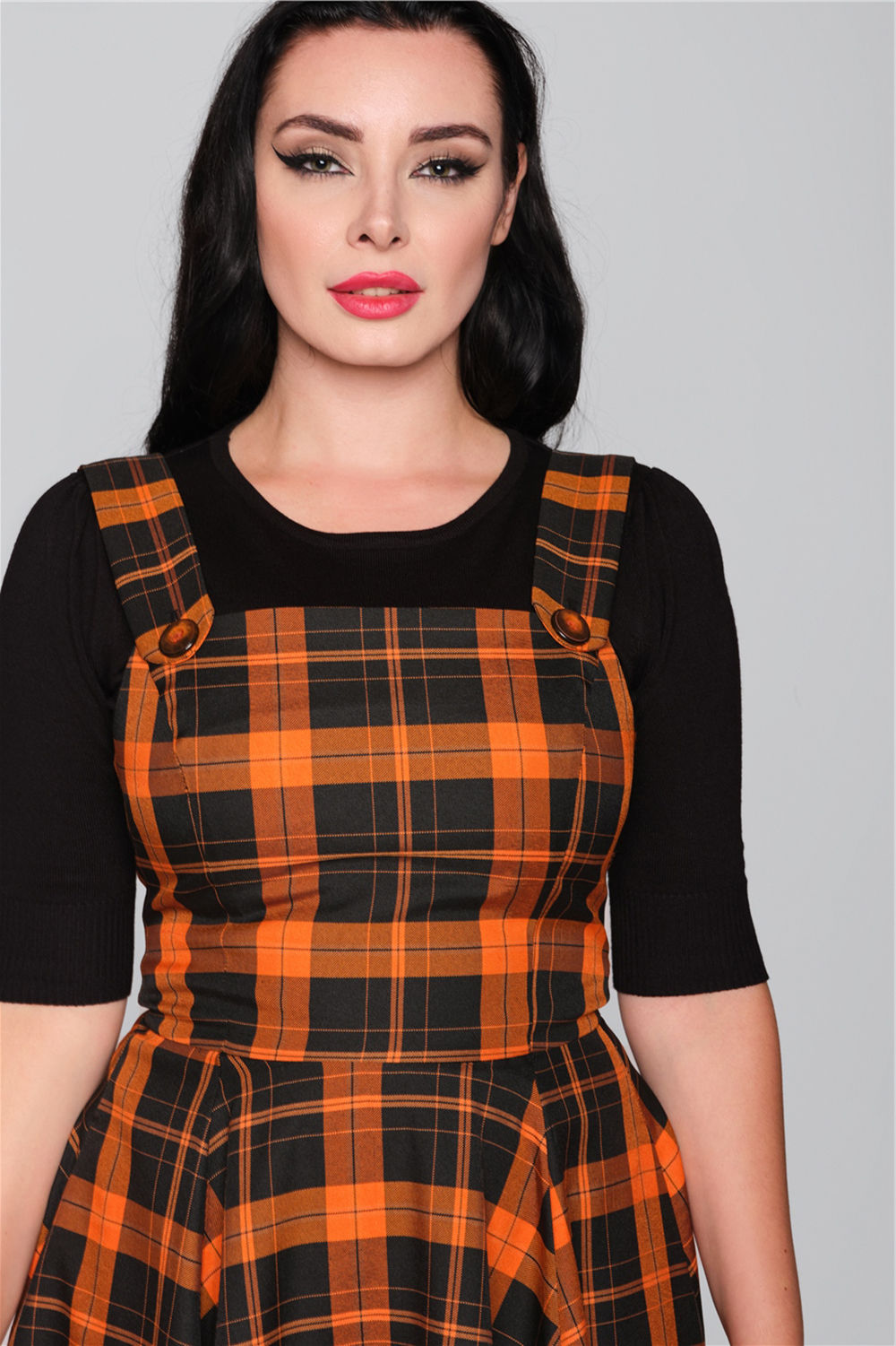 Eloise Pumpkin Check Swing Dress